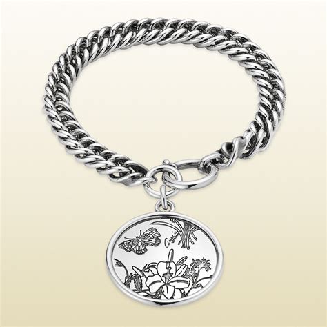 gucci silver bracelet flora